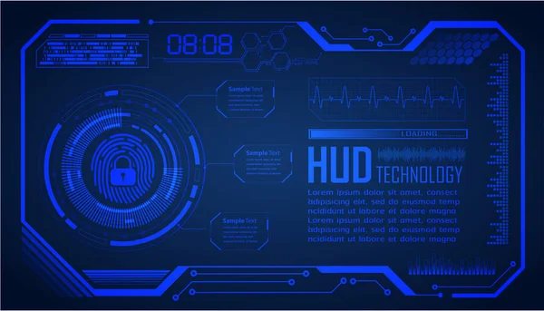 HUD elementleri ile siber devre gelecek teknolojisi kavramı