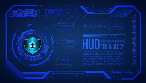 Cibercircuito Futuro Concepto Tecnología Fondo Con Elementos Hud — Vector de stock