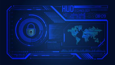 hud kapatılmış asma kilit siber devre gelecekteki teknoloji kavramı