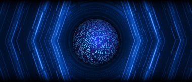 Dünya ikili devre kartı gelecek teknolojisi, mavi hud siber güvenlik kavramı arka planı