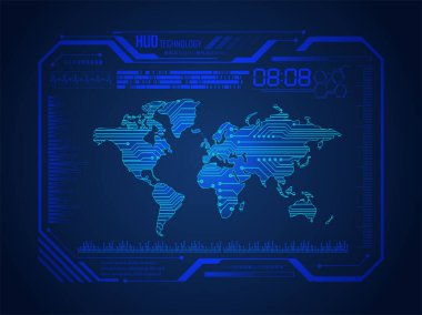 ikili devre kartı gelecek teknolojisi, mavi hud siber güvenlik konsepti,