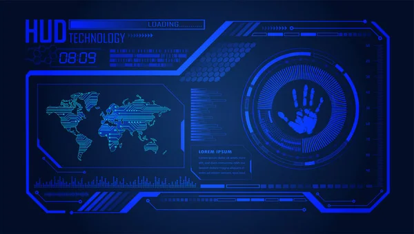 Hud Finger Печать Кибер Цепи Будущего Концепция Технологии — стоковый вектор