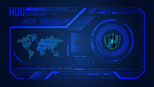 Hud Closed Vorhängeschloss Cyber Circuit Future Technology Concept Hintergrund — Stockvektor