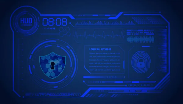 Hud Padlock Security Cyber Circuit Future Technology Background — стоковый вектор