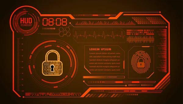 南京錠のセキュリティサイバー回路の将来の技術コンセプトの背景には — ストックベクタ