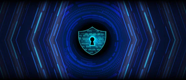 Zamknięta Kłódka Cyfrowym Tle Cyberbezpieczeństwo — Wektor stockowy