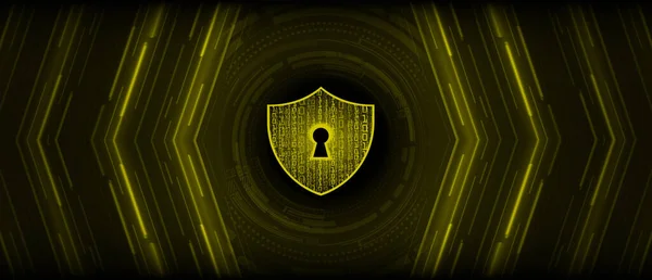Cadenas Fermé Sur Fond Numérique Cybersécurité — Image vectorielle