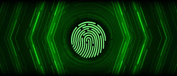 Finger Print Network Cyber Security Background — Stock Vector