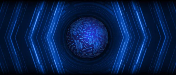World Binary Circuit Board Future Technology Blue Hud Cyber Security — Stockový vektor