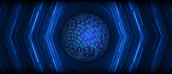 World Binary Circular Board Future Technology Blue Hodder Cyberty Security — 스톡 벡터