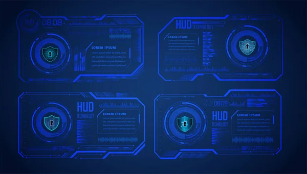 Hud Cyber Circuit Future Technology Background — стоковый вектор