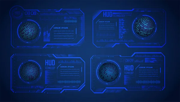 Hud Cyber Circuit Futuro Concepto Tecnología Fondo — Archivo Imágenes Vectoriales
