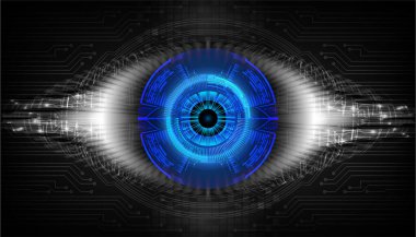 Siber göz ile siber devre gelecek teknolojisi kavramı