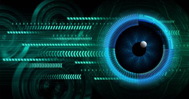 Siber göz ile siber devre gelecek teknolojisi kavramı