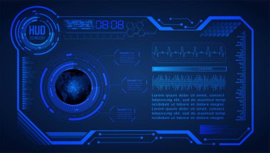 Dünya şekilli siber devre gelecek teknolojisi kavramı