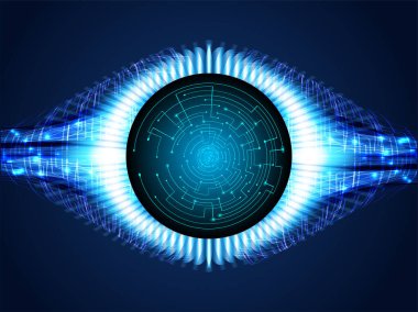 Siber göz ile siber devre gelecek teknolojisi kavramı
