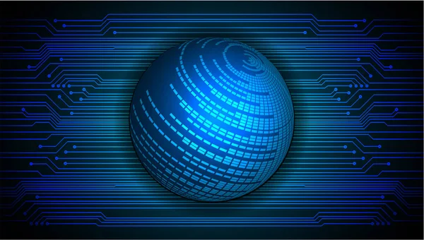 Cyber Circuito Futuro Concetto Tecnologia Sfondo Con Forma Del Globo — Vettoriale Stock