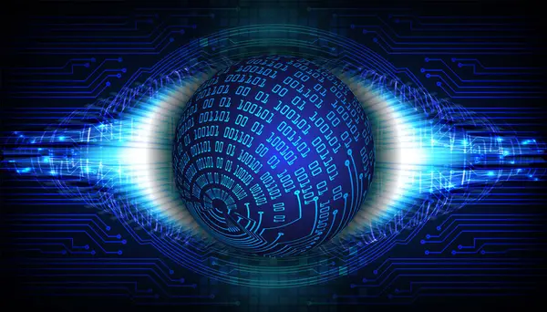 Cyber Circuito Futuro Concepto Tecnología Fondo Con Forma Globo — Archivo Imágenes Vectoriales