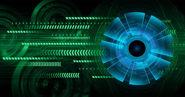 Cyber Circuit Future Technology Konzept Hintergrund Mit Cyber Auge — Stockvektor