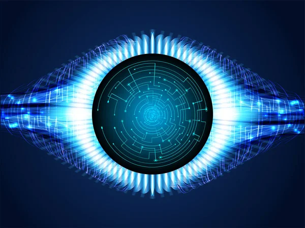 Cyber Circuito Futuro Concepto Tecnología Fondo Con Ojo Cibernético — Vector de stock