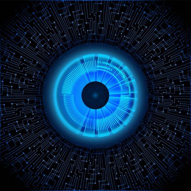 Siber göz geçmişi. gelecek teknoloji konsepti  