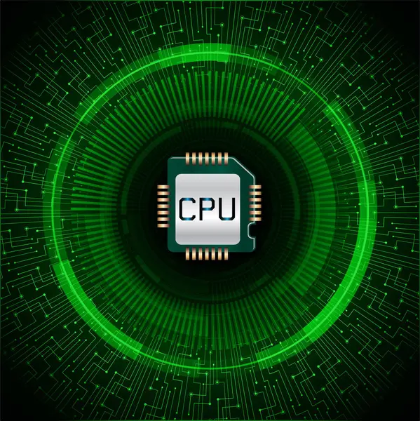 Microchip Cpu Processor Vector Illustration — Stock Vector