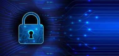 Kilitli ve hızlı internet bağlantısı olan siber güvenlik kavramı