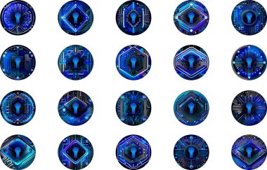 Kilit güvenlik konsepti simgeleri