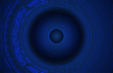 Global teknoloji ağı. Dünya ikili devre kartı gelecek teknolojisi, mavi hud siber güvenlik kavramı. 3d oluşturma.