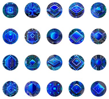 farklı devre kartı simgeleri seti