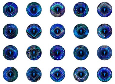 Kilit güvenlik konsepti simgeleri