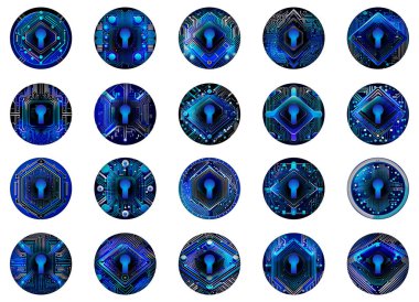 Kilit güvenlik konsepti simgeleri