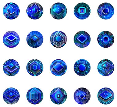 farklı devre kartı simgeleri seti