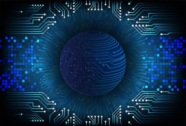 İkili kodlu soyut arkaplan devre kartı, vektör illüstrasyonu