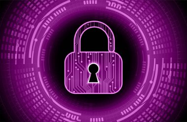 Kilit ve ikili kod. Güvenlik sistemi konsepti. Siber güvenlik. Vektör çizimi. siber güvenlik.