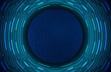 Mavi siber devre gelecekteki teknoloji konsepti