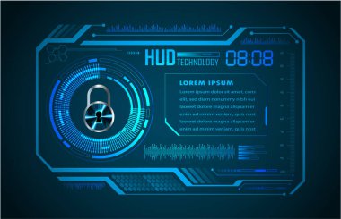 Siber hud arayüzü. Sanal gerçeklikle teknoloji arayüzü. Fütürist gövde arayüzü.