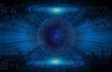 Dijital gelecekteki teknoloji arka planının gözü