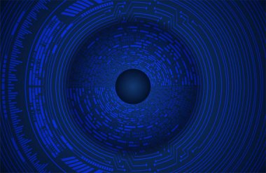 Global teknoloji ağı. Dünya ikili devre kartı gelecek teknolojisi, mavi hud siber güvenlik kavramı. 3d oluşturma.