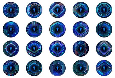 Kilit güvenlik konsepti simgeleri