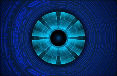 Global teknoloji ağı. Dünya ikili devre kartı gelecek teknolojisi, mavi hud siber güvenlik kavramı. 3d oluşturma.