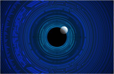 Global teknoloji ağı. Dünya ikili devre kartı gelecek teknolojisi, mavi hud siber güvenlik kavramı. 3d oluşturma.