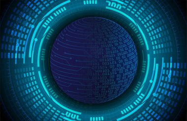 Mavi siber sistem düğmesi. dijital teknoloji arkaplanı 