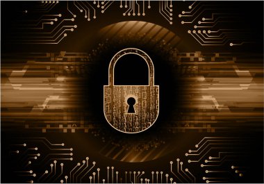Kilit ve devre kartı ile siber güvenlik kavramı