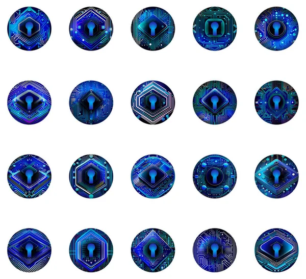 Kilit güvenlik konsepti simgeleri