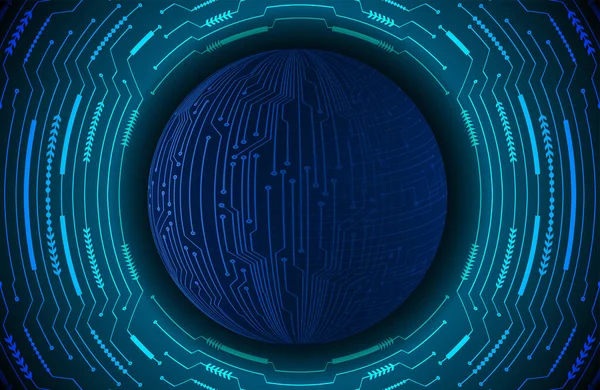 Tmavě Modré Abstraktní Technologie Pozadí Kybernetickými Částicemi Obvodu Kolem Velké — Stockový vektor