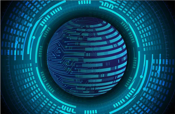 Botón Azul Del Sistema Cibernético Fondo Tecnología Digital — Vector de stock