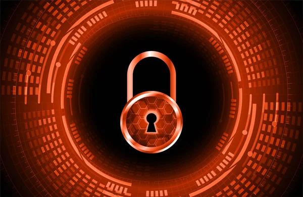 Conceito Segurança Cibernética Cadeado Digital Com Código Binário — Vetor de Stock