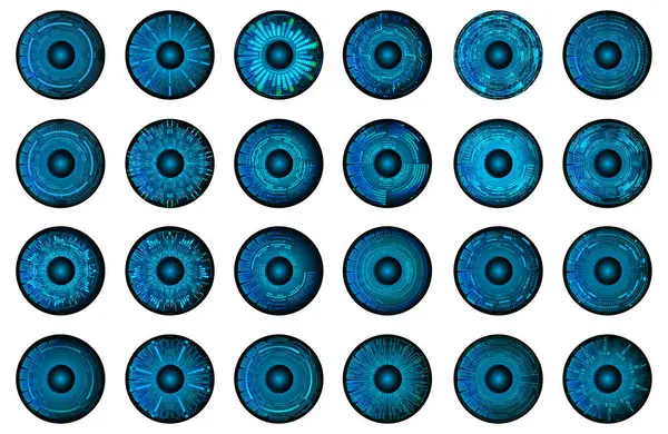 Conjunto Ojos Diferentes Con Ojos Azules Vector — Vector de stock
