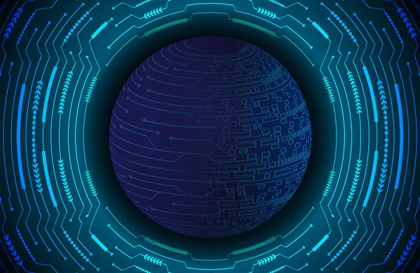 Fundo Tecnologia Abstrata Azul Escuro Com Partículas Circuito Cibernético Redor — Vetor de Stock